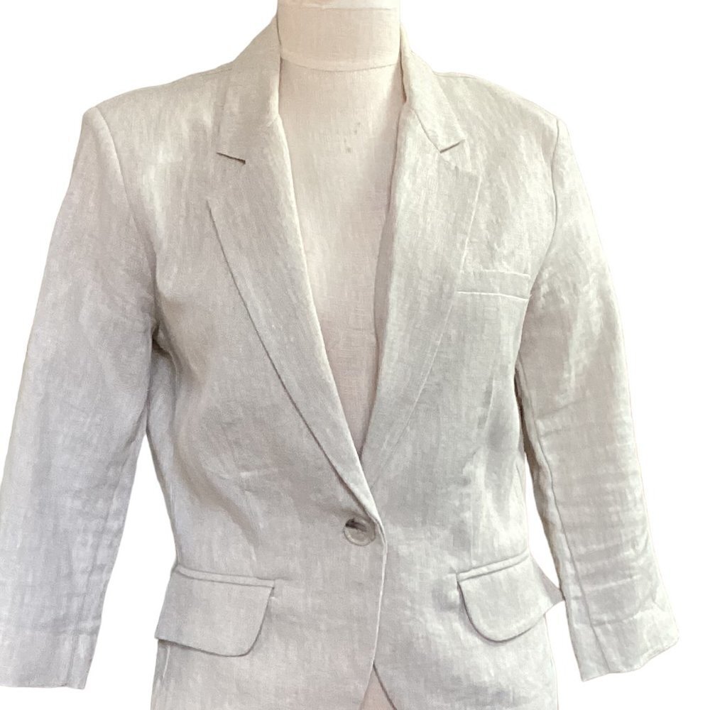 Olivia Moon Linen Blazer Sz Petite Large‎ #13F
